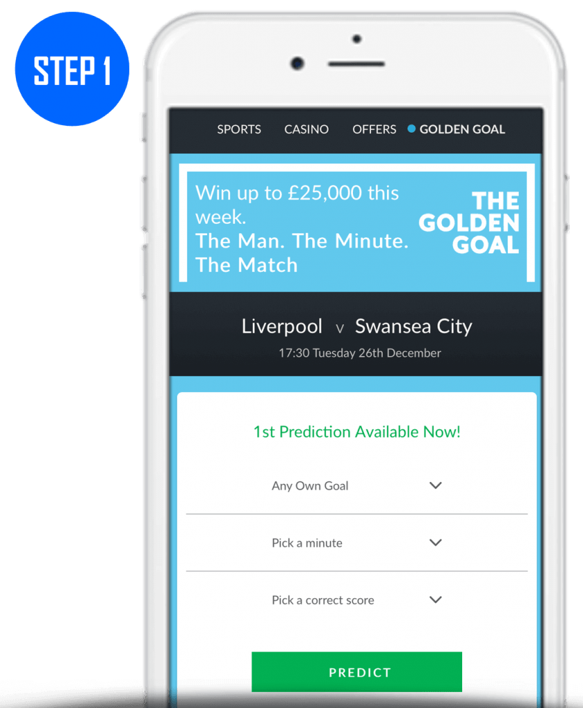 Step 1 How To Play BetVictor Golden Goal