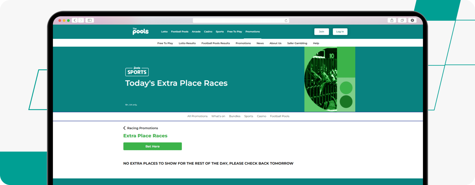 The Pools Extras Place Races desktop screenshot